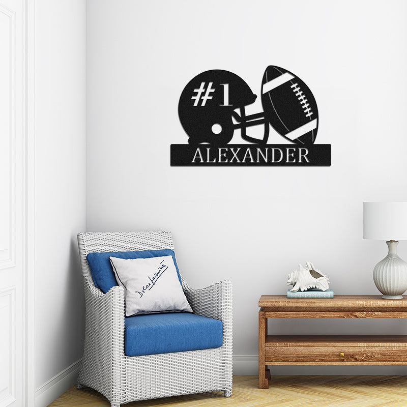 Custom Rugby Football Player Name and Number Metal Sign