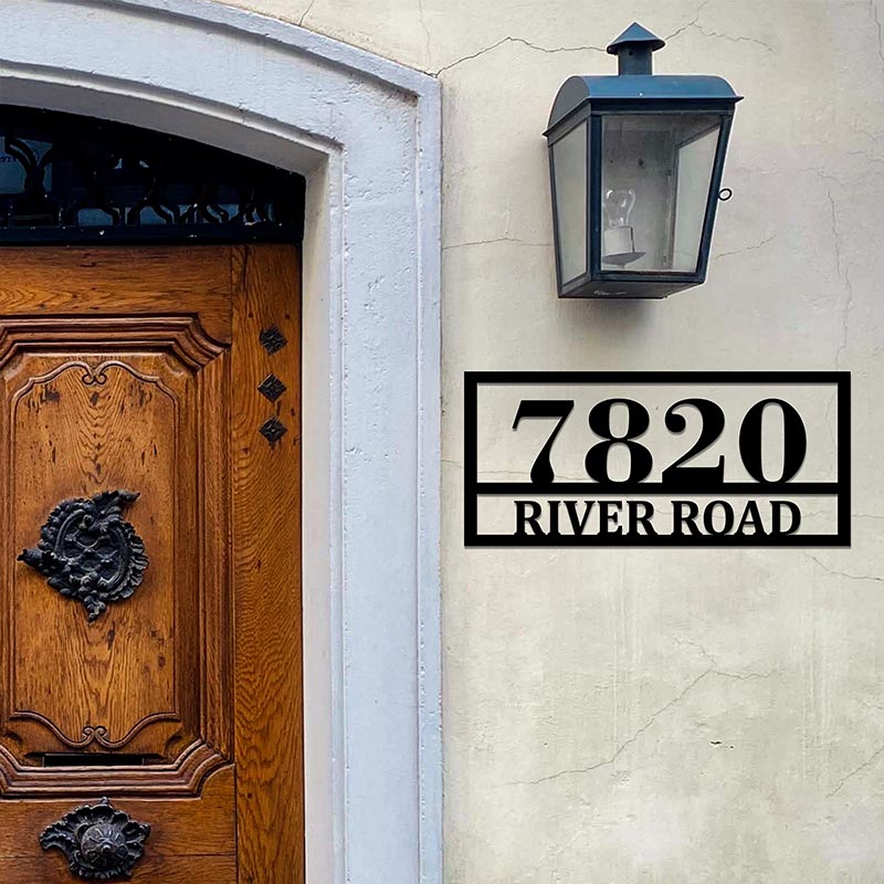 Custom Rectangle Metal House Numbers Address Metal Sign