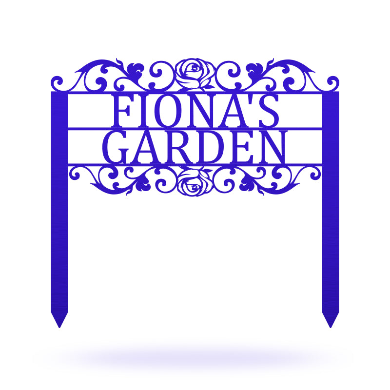 Personalized Name Metal Garden Sign with Stake