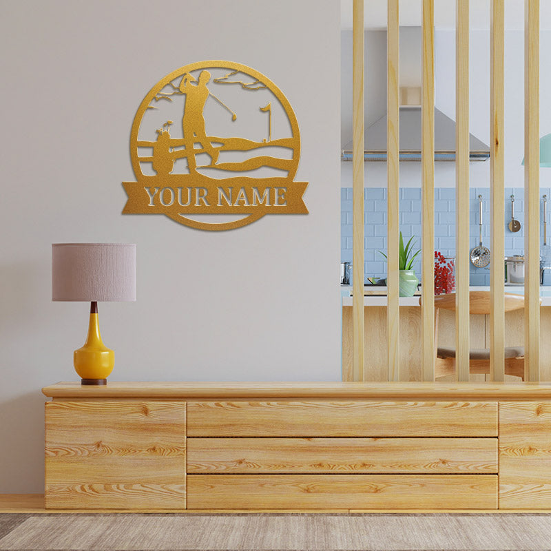 Personalized Golf Name Metal Monogram Sign