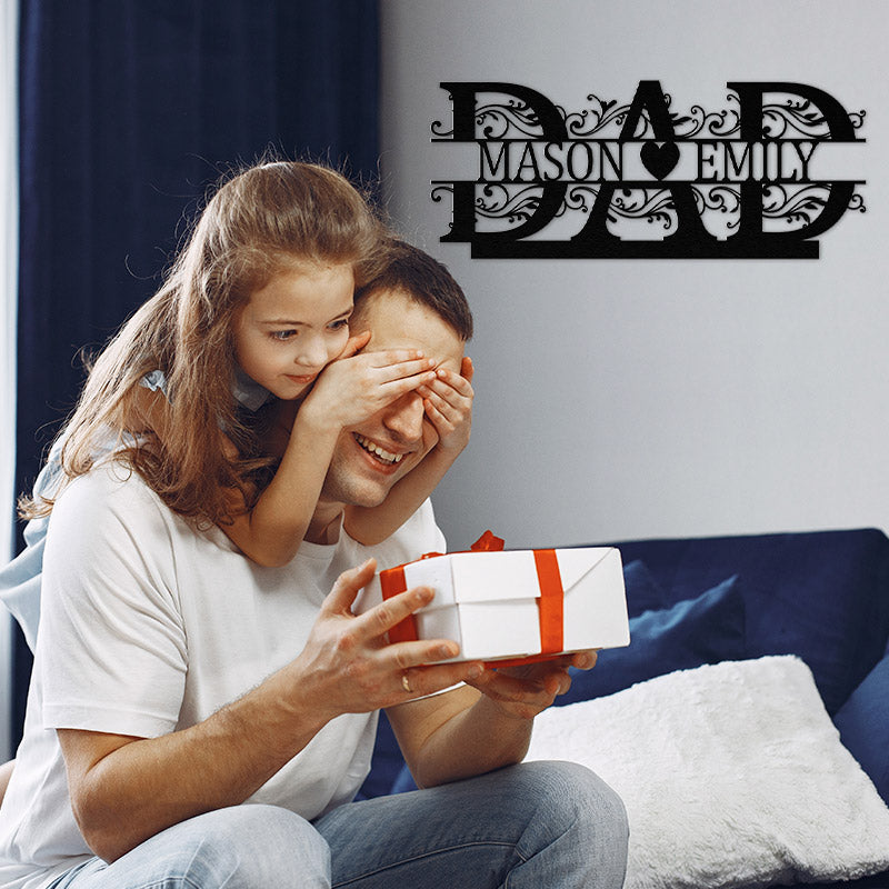 Personalised Fathers Day Name Metal Sign Gift for Dad