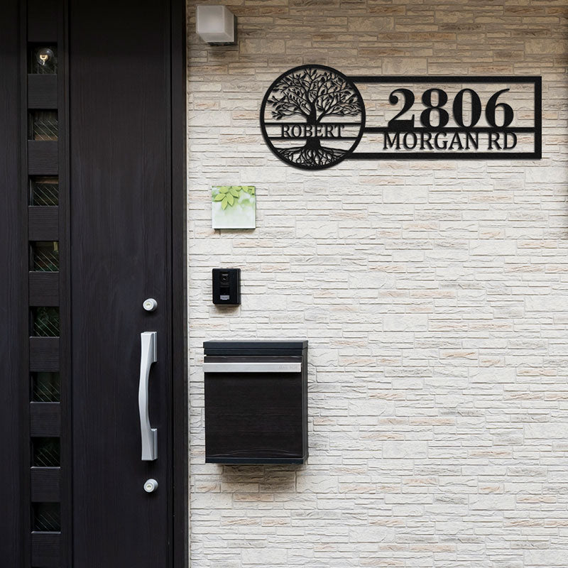 Custom Tree Of Life Metal Address Sign House Numbers