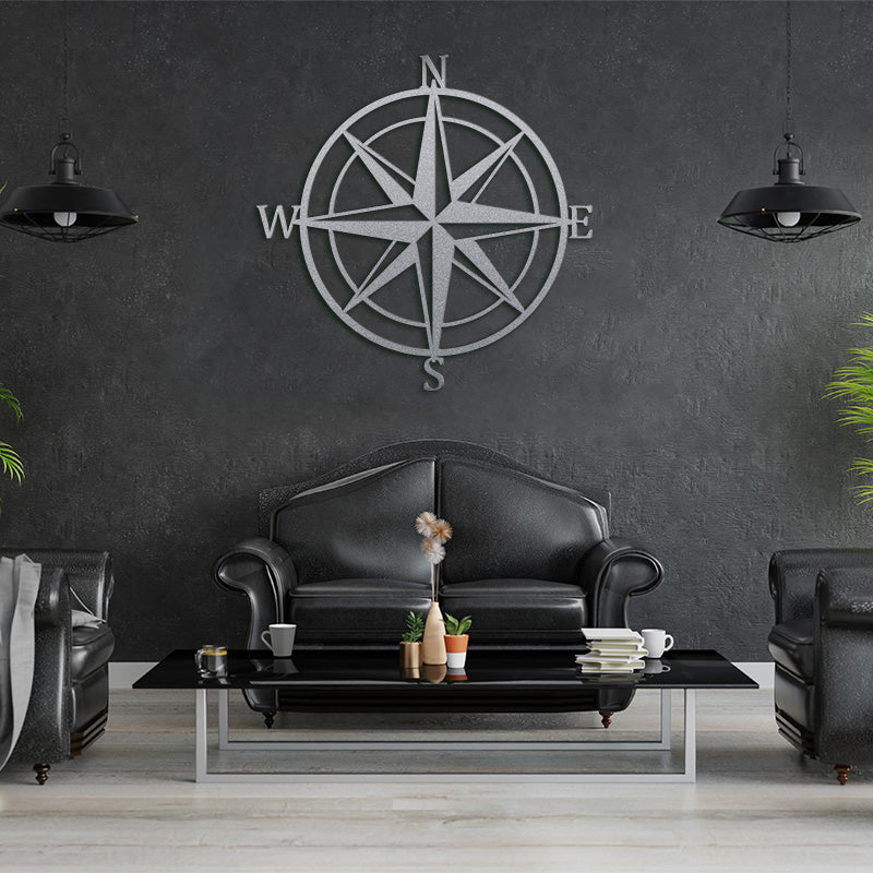 Compass Metal Wall Art for Travel Enthusiast Gift