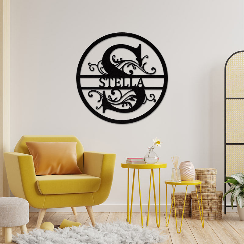 Custom Last Name Monogram Metal Signs For Home and Yard Decor