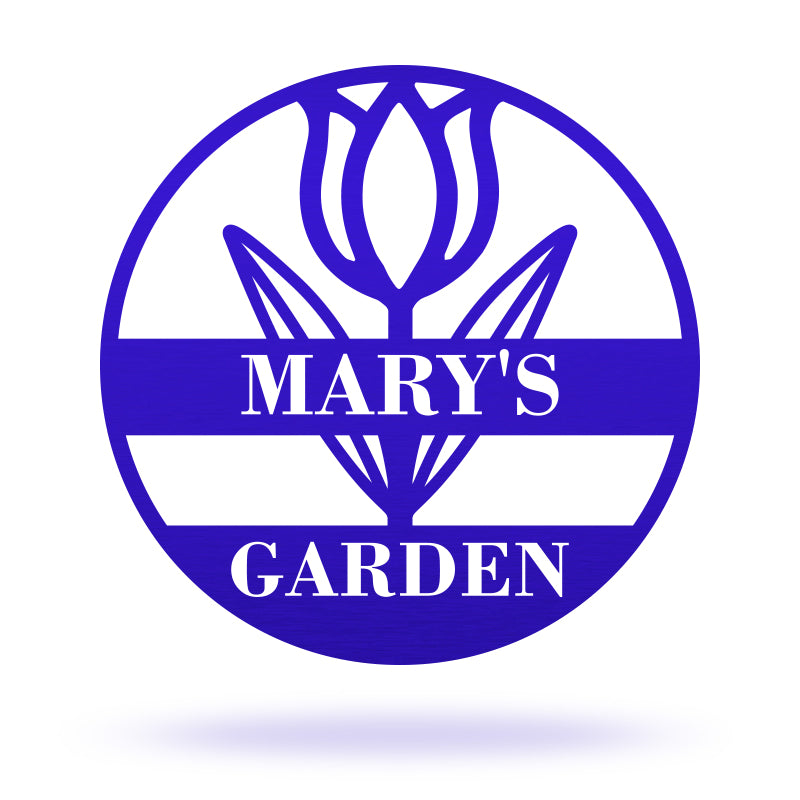 Custom Flower Name Metal Garden Sign for Yard Decor