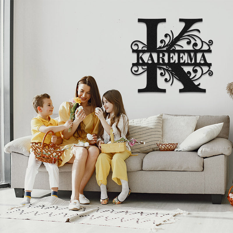 Personalized Metal Monogram Sign Metal Wall Decor