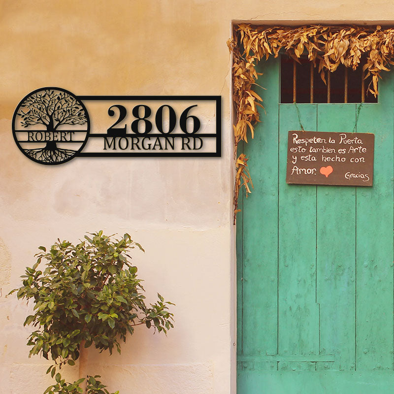 Custom Tree Of Life Metal Address Sign House Numbers