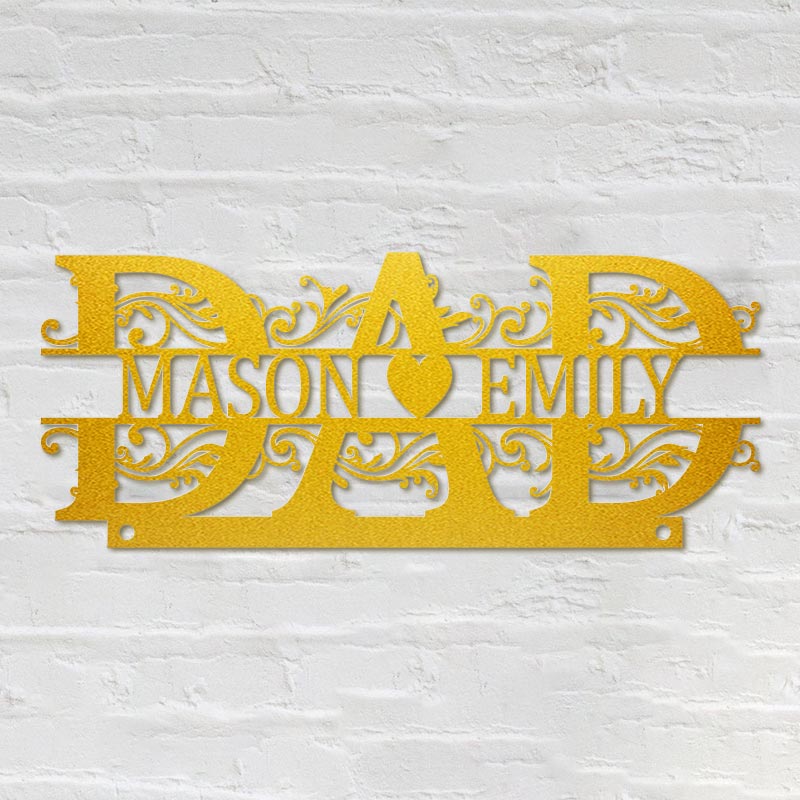 Personalised Fathers Day Name Metal Sign Gift for Dad