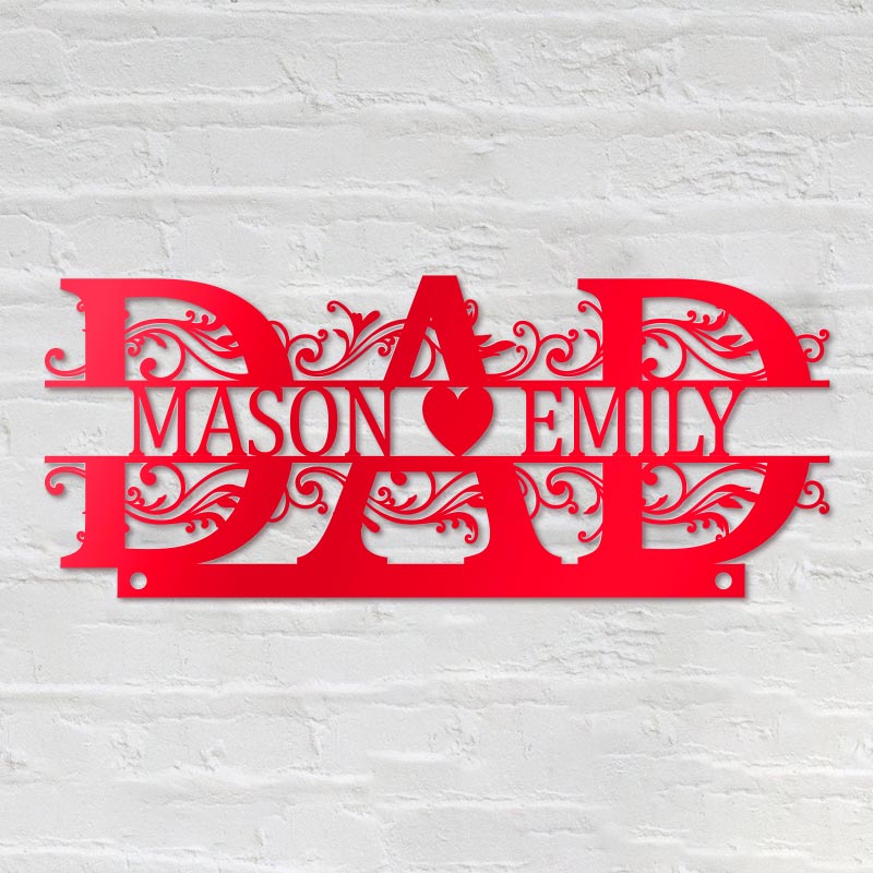 Personalised Fathers Day Name Metal Sign Gift for Dad