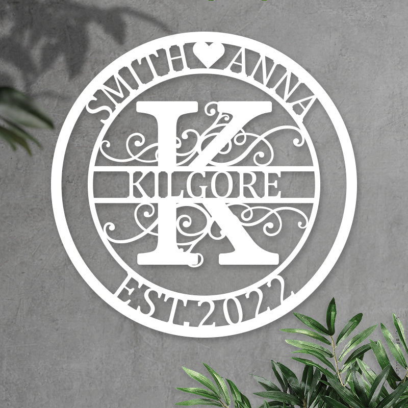 Custom Split Letter Monogram Metal Sign For Wedding Gift