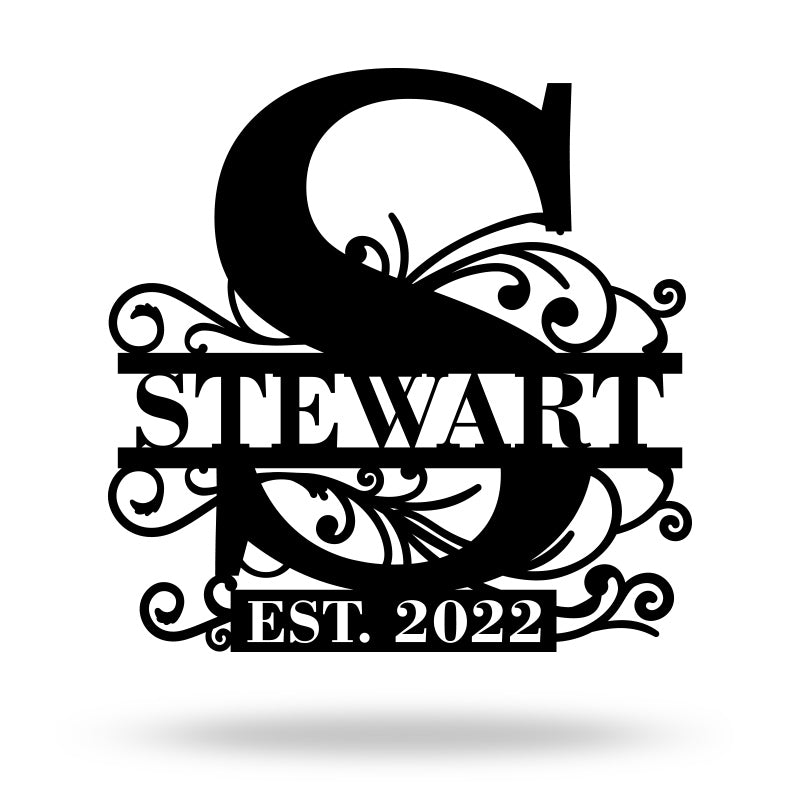 Personalized Family Lace Last Name Metal Letters Sign