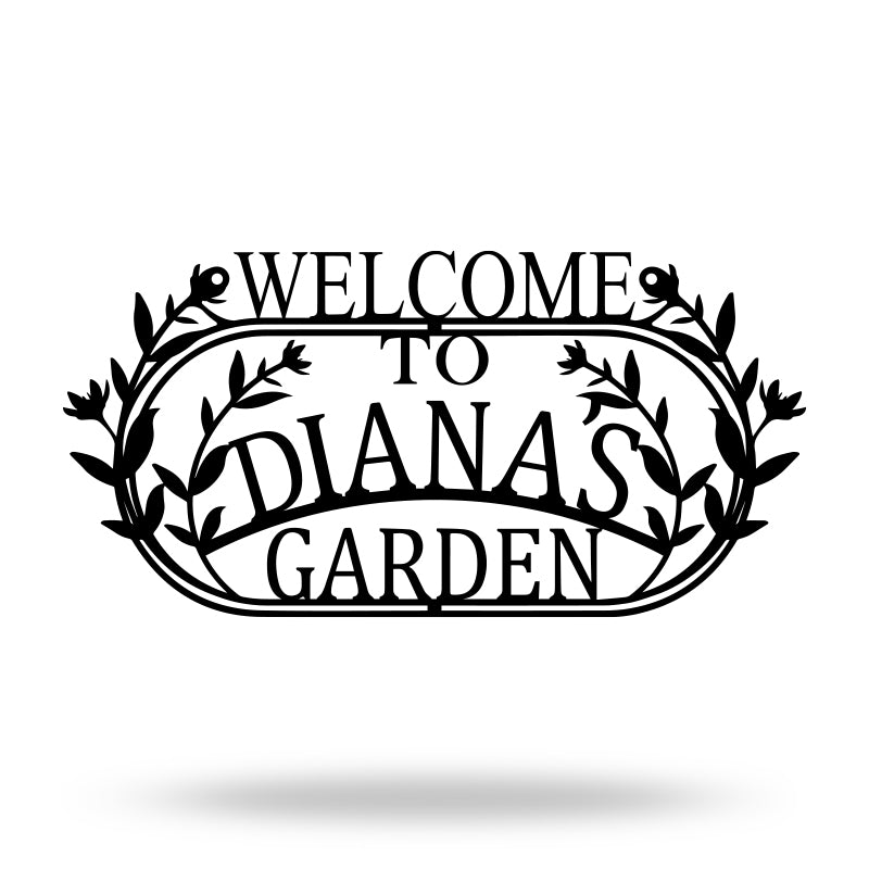 Custom Welcome Name Hanging Metal Garden Sign