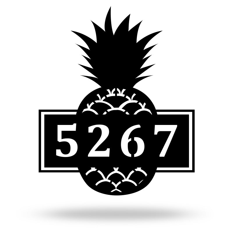 Custom Pineapple Metal Address Sign Metal House Numbers
