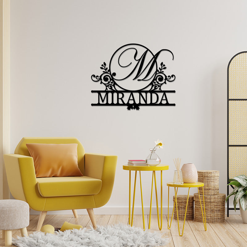 Personalized Metal Split Monogram Sign For Creative Gift