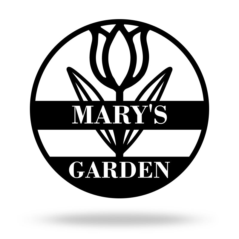 Custom Flower Name Metal Garden Sign for Yard Decor