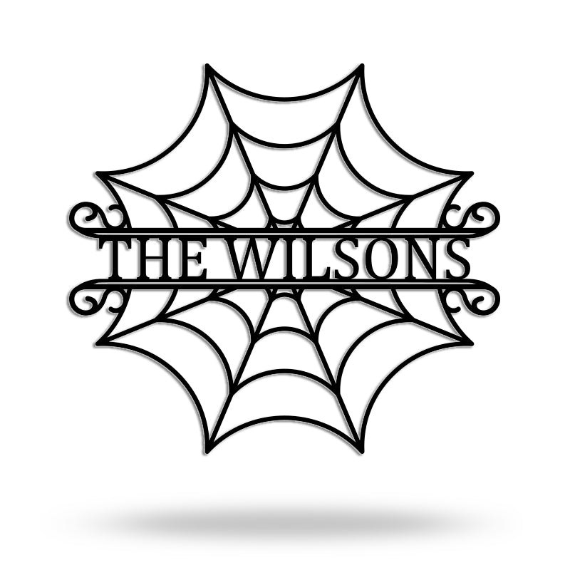 Custom Halloween Decor Name Monogram Metal Sign