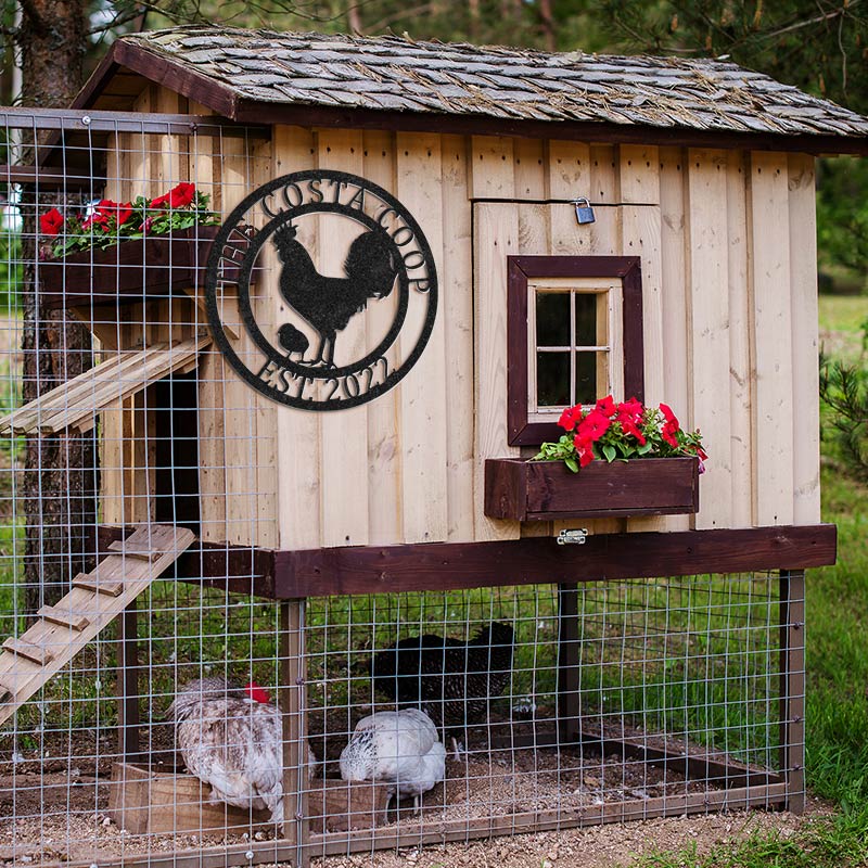Custom Metal Chicken Coop Sign for Farm &amp; Ranch