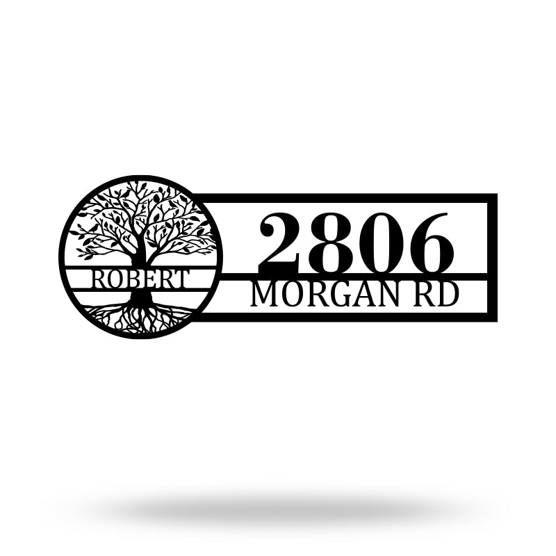 Custom Tree Of Life Metal Address Sign House Numbers