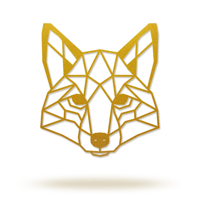 Geometric Fox Metal Wall Art for Home Decor