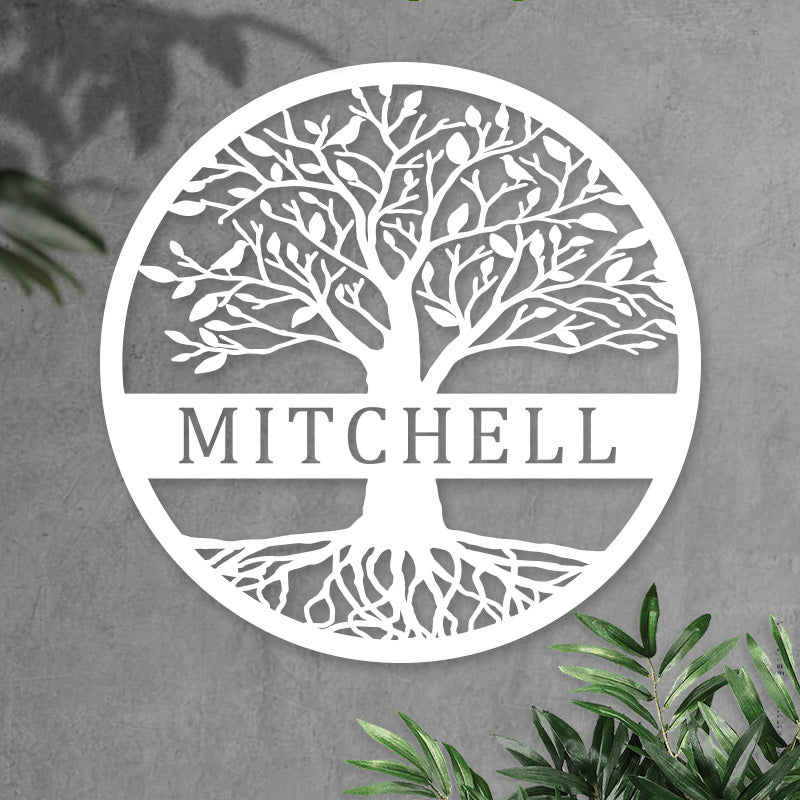 Custom Name Elaborate Tree Of Life Metal Sign