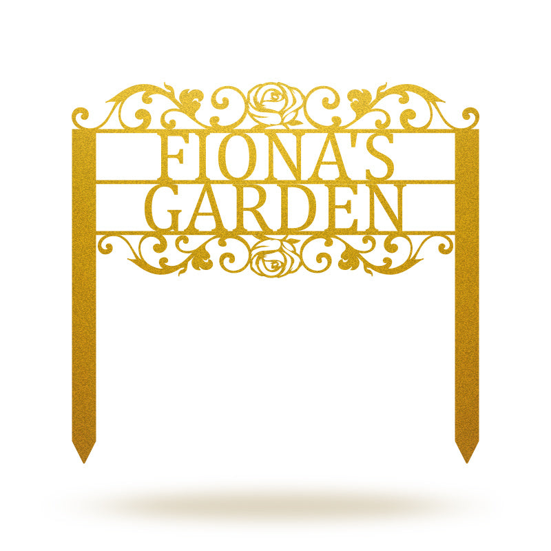 Personalized Name Metal Garden Sign with Stake