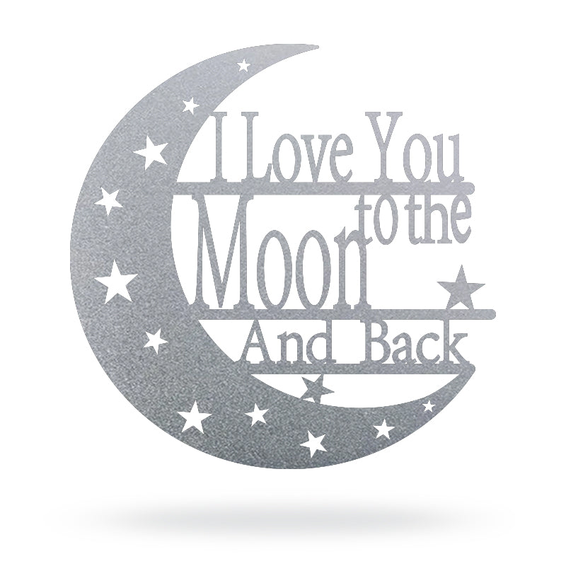 I Love You to the Moon and Back Metal Sign - Creative Metal Wall Art Decoration