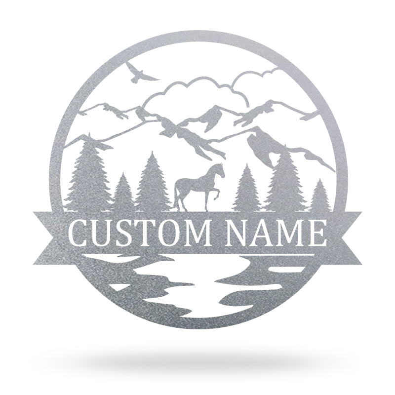 Custom Metal Name Signs Horse Ranch Metal Sign Name Sign For House Decoration