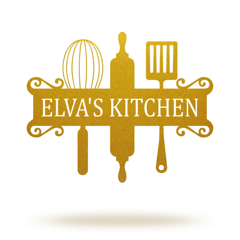 Personalized Name Kitchen Metal Monogram Sign
