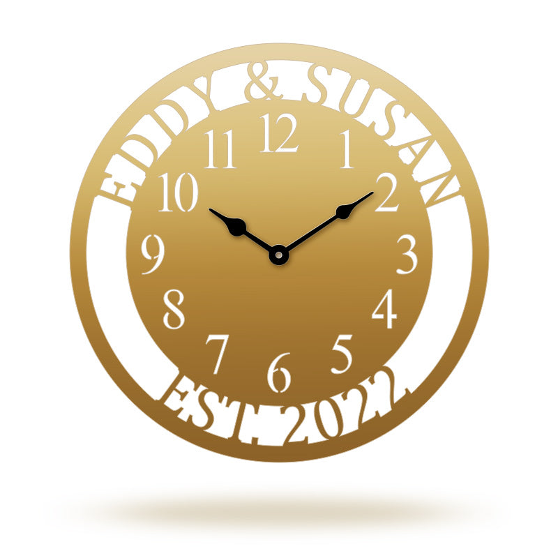 Personalized Name Metal Wall Clock for Home Decor