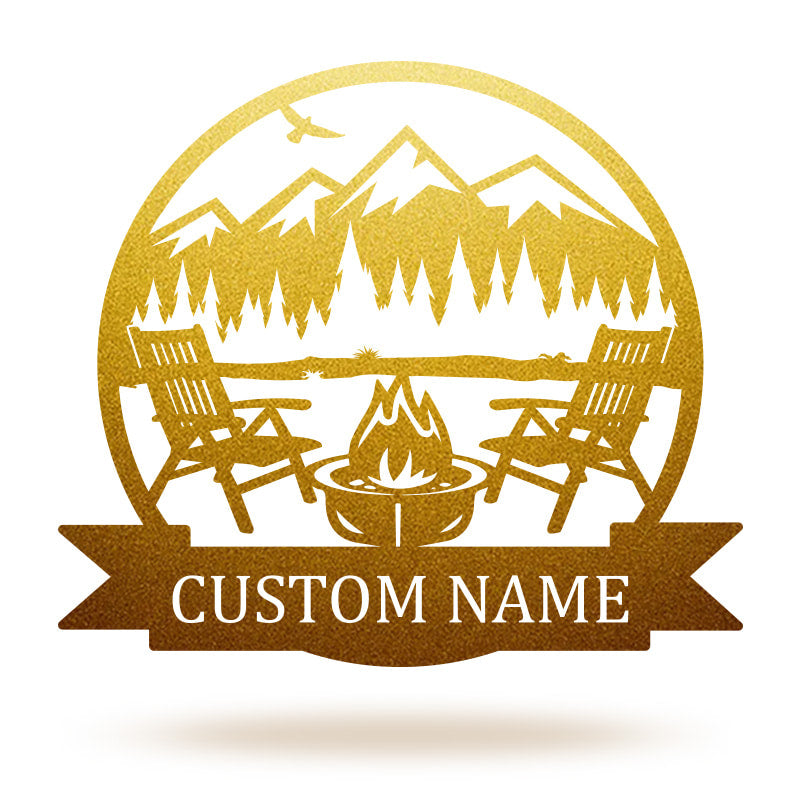Personalized Campfire Name Metal Sign For Home Decor