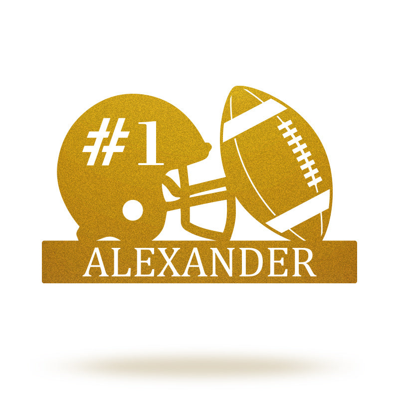 Custom Rugby Football Player Name and Number Metal Sign