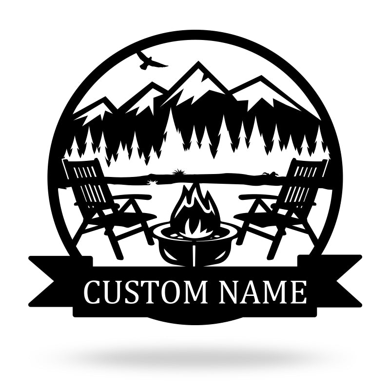 Personalized Campfire Name Metal Sign For Home Decor