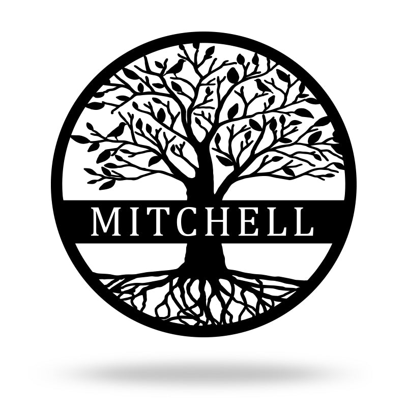 Custom Name Elaborate Tree Of Life Metal Sign