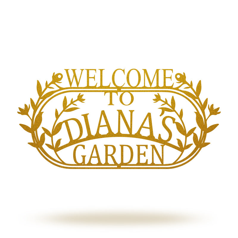 Custom Welcome Name Hanging Metal Garden Sign