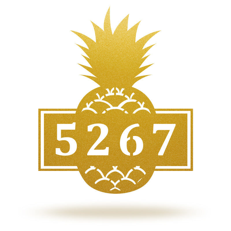 Custom Pineapple Metal Address Sign Metal House Numbers