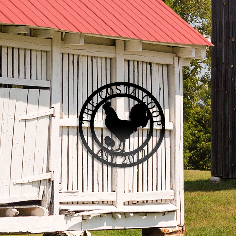 Custom Metal Chicken Coop Sign for Farm &amp; Ranch