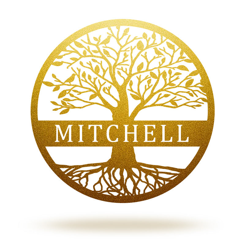 Custom Name Elaborate Tree Of Life Metal Sign
