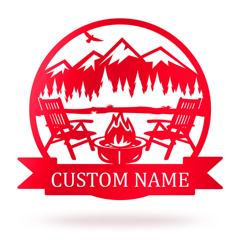 Personalized Campfire Name Metal Sign For Home Decor