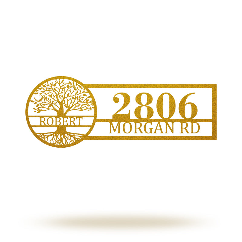 Custom Tree Of Life Metal Address Sign House Numbers