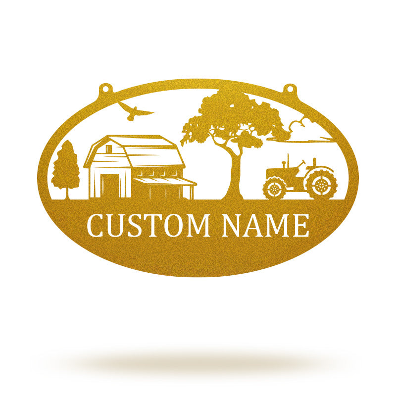 Custom Tractor Outdoor Metal Sign for Farmhouse Decor