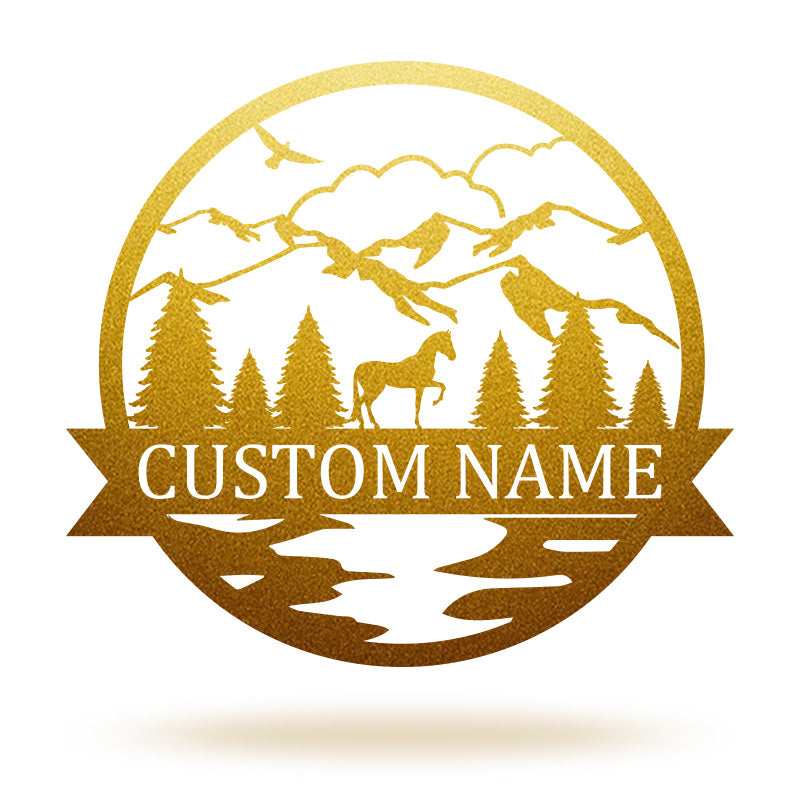 Custom Metal Name Signs Horse Ranch Metal Sign Name Sign For House Decoration
