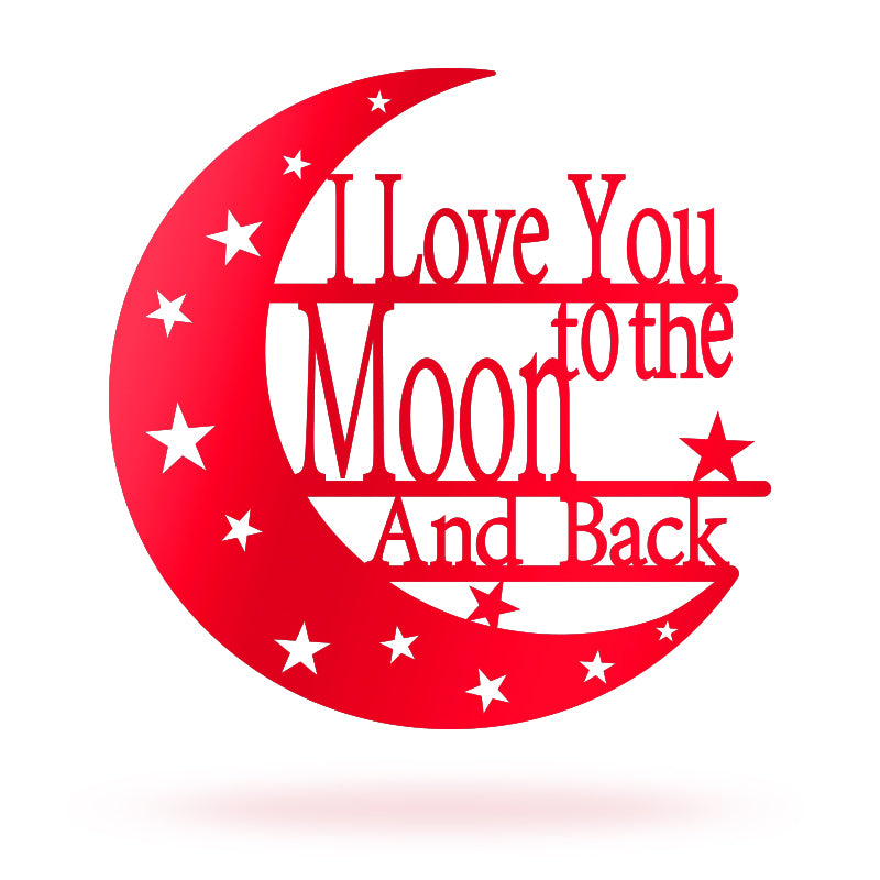 I Love You to the Moon and Back Metal Sign - Creative Metal Wall Art Decoration