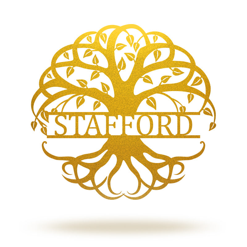 Personalized Tree Of Life Monogram Metal Sign Wall Decor