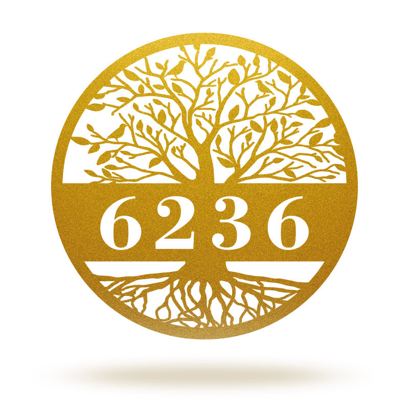 Personalized Tree Of Life Metal Address Sign House Numbers