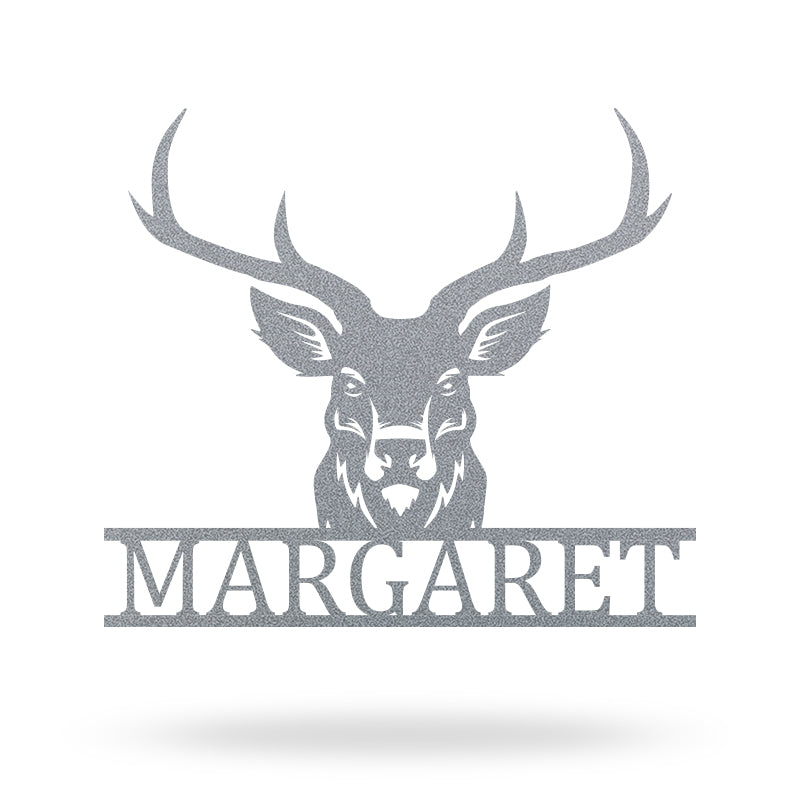 Custom Name Deer Head Metal Sign Deer Antler Decor