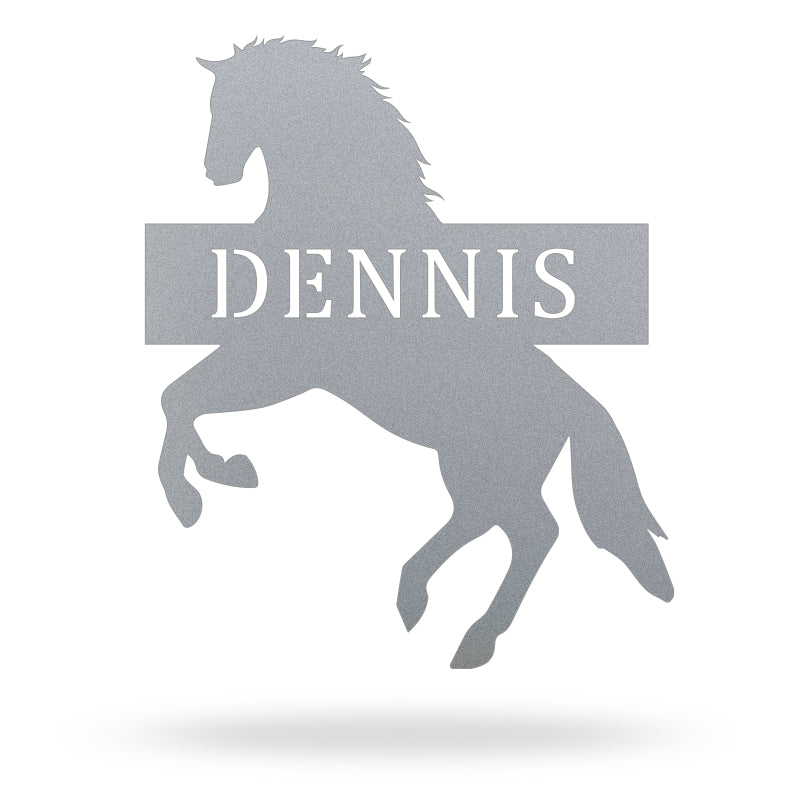 Personalized Name Monogram Metal Horse Sign For Farmhouse Decor