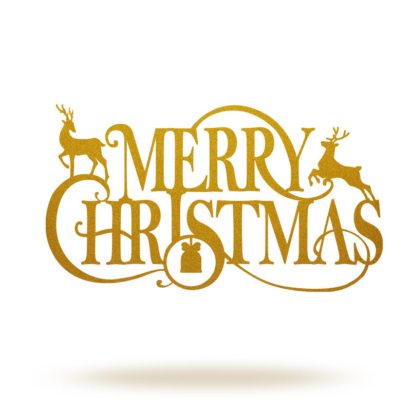 Merry Christmas Metal Wall Decor Deer Metal Sign