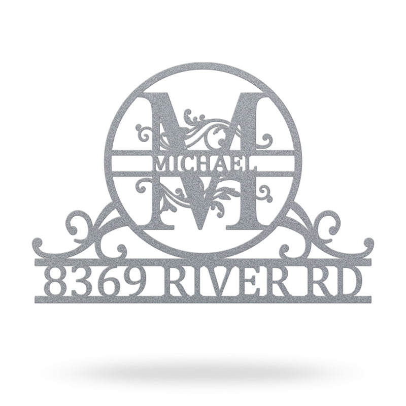 Custom Family Name Monogram Address Metal Sign House Numbers