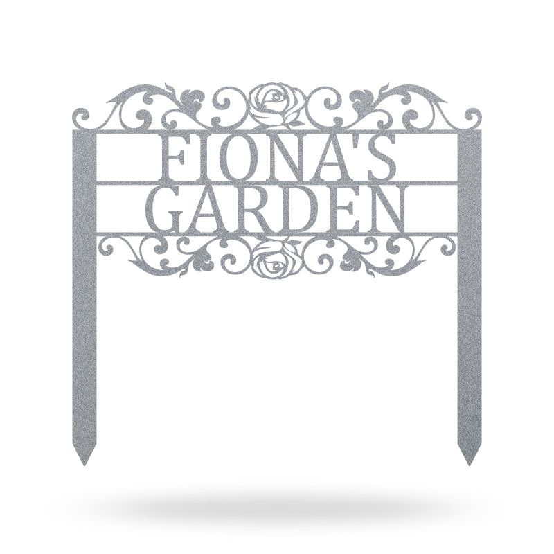 Personalized Name Metal Garden Sign with Stake