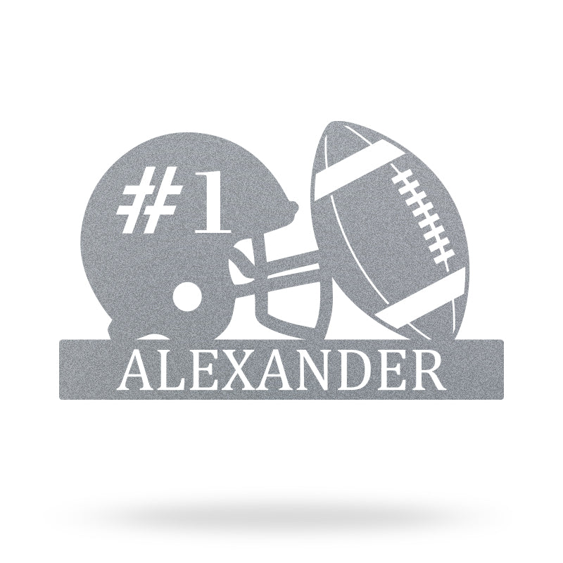 Custom Rugby Football Player Name and Number Metal Sign
